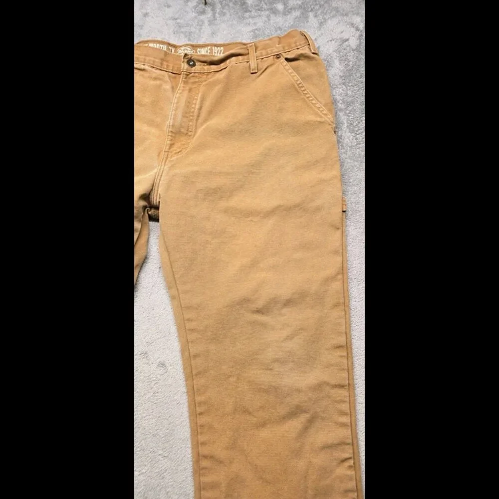 Dickies Carpenter Pants Mens 38x32 Brown W416FID‎ Relaxed Straight Fit Workwear